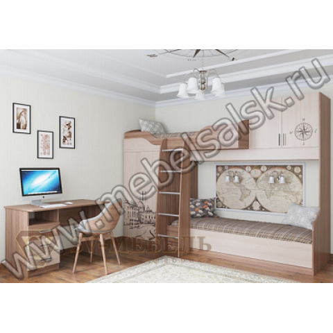 Кровать двухъярусная Город (SV мебель)